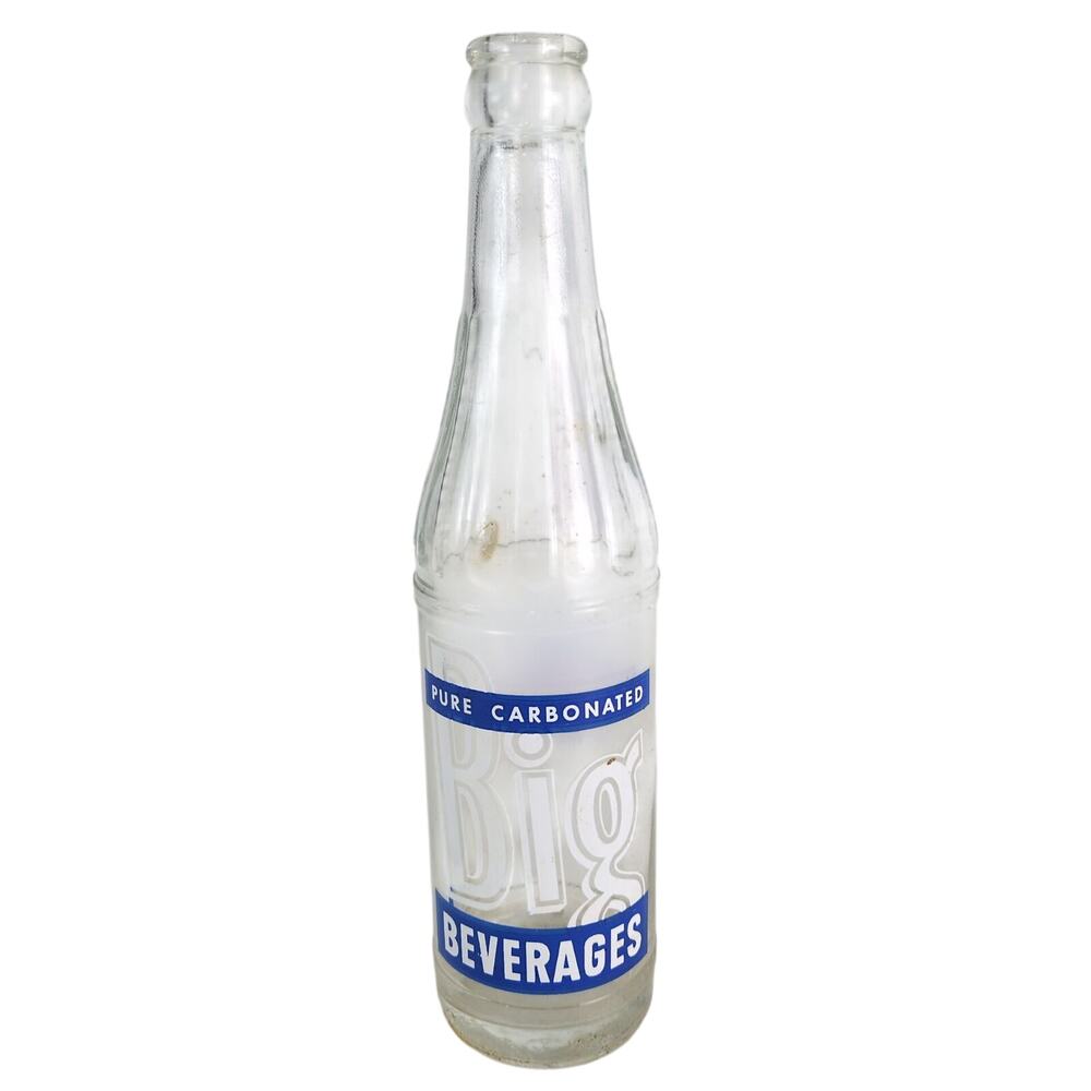 Vtg 60s Big Beverages ACL 10oz Glass Soda Bottle Brown's Bottling Richmond VA